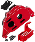 Aluminum Motor Mount Gear Cover Upgrade Kit For 1/10 Granite, Senton, Vorteks, And Big Rock 3S BLX Mega 550, Plus 1/8 Typhon 3S BLX RC Trucks Red