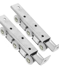 Top Tier Sliding Barn Door Track Roller System With Whisper Quiet Wheels for Kitchen Pantry Bathroom or Master Bedroom, 14cm wide.