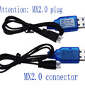 Two Pack 3.7V LiPo USB Charge Cable With MX2.0 2P Plug For RC Drones Planes Boats Helicopters And Other MX2.0 Battery Toys