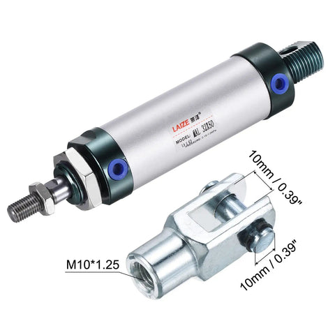 Double Acting Pneumatic Air Cylinder 32mm Bore 50mm Stroke With Y Connector And Four Piece Quick Fitting Kit for Industrial Systems
