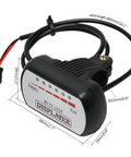Display panel for DC motor kit; black housing with silver BY-F1020 faceplate, 68×39×19 mm, 460 mm wire, 22 mm bore.