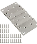 Flat Corner Brace Plates Set Stainless Steel With Screws 10 Piece Kit Corrosion Resistant Mending Brackets For Chairs And Furniture Easy To Install Heavy Duty Hardware Accessories