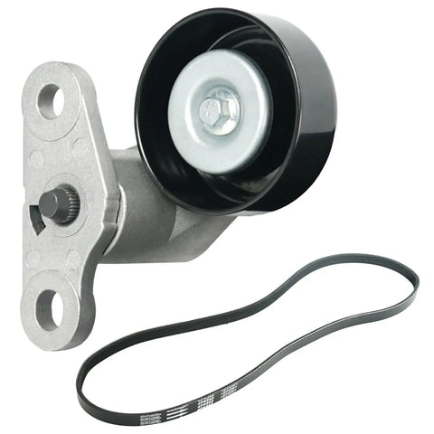 AC Drive Belt Tensioner Kit Fits Chevy Silverado 1500 Suburban Tahoe GMC Savana Sierra Yukon Cadillac Escalade 1999 2008 No Fuss OE Replacement 19311139 38159 ACK040378HD product image showing tensioner and belt.