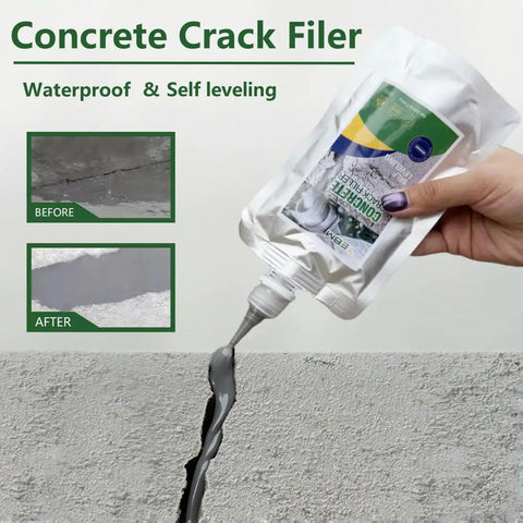 Concrete Crack Filler High Elasticity Liquid Cement Sealant for Driveways, Walkways, and Patios, self leveling, applied to concrete