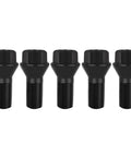 BMW M14x1.25 Wheel Lug Bolts Set 5 Pack Black Steel Locking Lug Nuts Compatible With F30 F35 F10 F25 X3 E70 X5 Replacement OEM 36136781150
