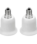 E12 To E26 Light Socket Adapter 2 Pack For Medium Base Lamps, E26 E27 Converter For Chandeliers And Fixtures, Easy Plug And Play Upgrade For Brighter Home Lighting, No Wiring Required shown in closeup