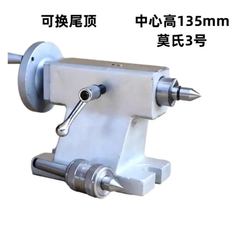 Rock Solid Cnc Four Axis Indexing Head Paired With Heavy Duty Mt3 Tailstock Crafted From Cast Iron Featuring A 135 Mm Center Height for precise machining.