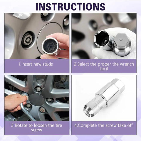 Kick Loose Stubborn Anti Theft Lug Nuts Fast With This Heavy Duty D Wheel Lock Key That Frees Rusted Tires And Keeps Your Home Garage Projects Rolling Smooth Without Snapped Bolts. Instructions for using tire wrench tool with D shape design.
