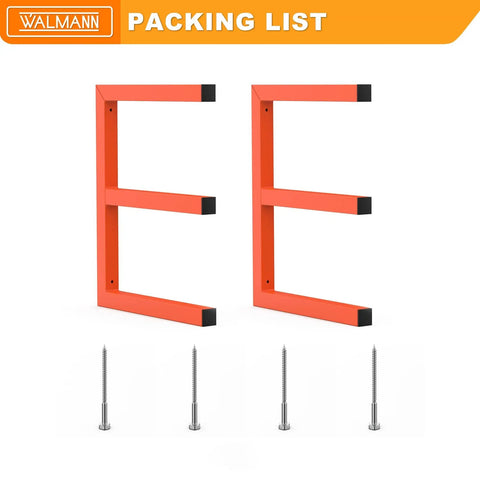 Garage Wall Mounted Lumber Storage Rack For Woodworking Shop Overhead Heavy Duty One Piece Design Keeps Lumber Off The Floor And Neatly Organized Space Saving Solution For A Pair Of Racks including screws