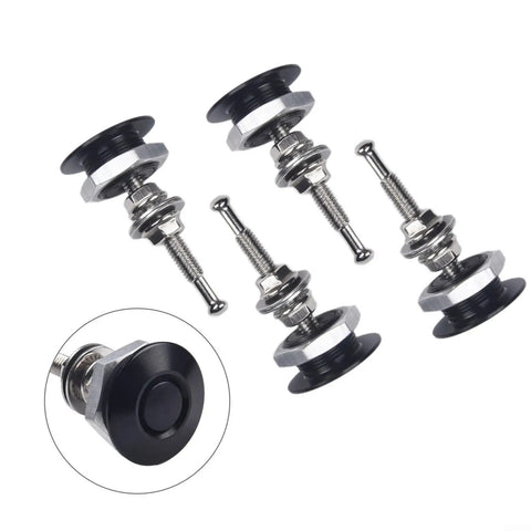 Heavy Duty Aluminum Bumper Fasteners For Car Trunk Hatch Lid Quick Release Locks 30mm Diameter Black Push Button Hood Latch Kit