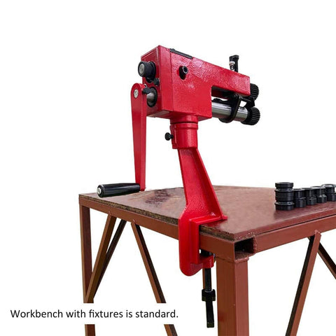 Bead Roller Machine For Sheet Metal Work Manual Flare Tool With 6 Dies Adjustable Gap Rotary Bead Former on workbench