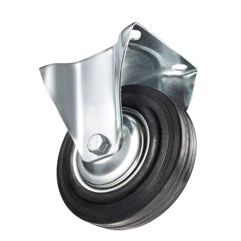 Top Shelf 6 Inch Rubber Caster Wheels 4 Pack With Two Smooth Rolling Swivel And Two Rock Solid Rigid Base Units Rated For A Hefty 331 Pounds Each Perfect For Heavy Hauling Shop Gear Movement Without Marring Clean Floors Anytime