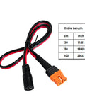 XT60I To 5.5x2.1mm Power Cable DC5521 Female Connector For Lithium Batteries And FPV Gear, 30 cm red black