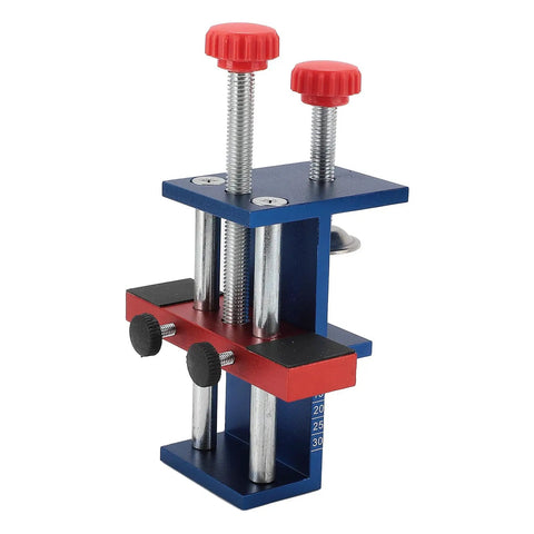 Rock Solid Cabinet Face Frame Clamps Hella Sturdy Aluminum Alloy Clamping Gear for Smooth Woodworking Installation and Precise Universal Alignment with Heavy Duty Grip, featuring dual red knobs.