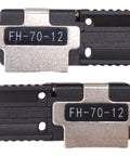 Top Shelf 12 Core Fiber Holder Chucking Jigs With Reinforced Sheath Clamps Built Sick For Fujikura Fsm 70r 88r 90r Ribbon Fusion Splicer Go To Gear Replacement Set close-up of FH-70-12 chucking jigs with metal and plastic components.