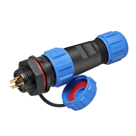 SP13 SP16 SP17 SP20 SP21 Cylindrical Socket Panel Mount Back Nut Waterproof IP68 Electrical Cable Wire Connector Set 4P With Color Variants