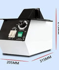 Top Shelf 1500W Eyeglasses Frame Heater With Adjustable Temp Controls And Hot Cold Air Toggle For Pro Optical Repair Station setup, white unit with controls.