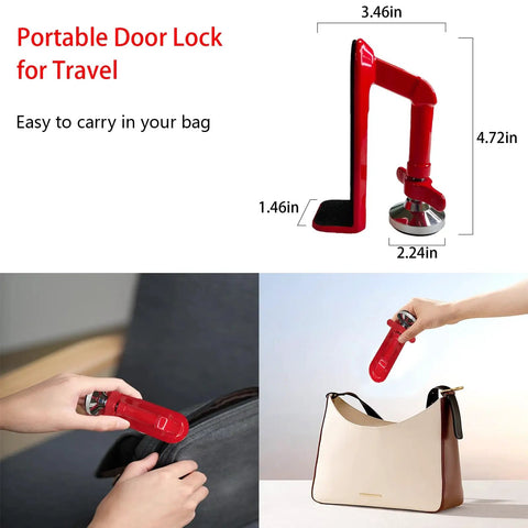Portable Door Lock For Travel And Home Safety Anti Theft Door Blocker For Hotels And Apartments No Drill Installation