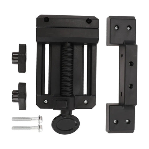 Straight Shooter Cabinet Door Alignment Jig And Quick Draw Hang Mounting Fixture includes T-arm mount, bolts, and brackets for easy installation.