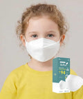 Child wearing KF94 Micro Dust Protection Face Mask White Small Premium Korean Go To Everyday Wear With 99 Percent Filtration And All Day Breathable Comfort Individually Packaged Made In South Korea