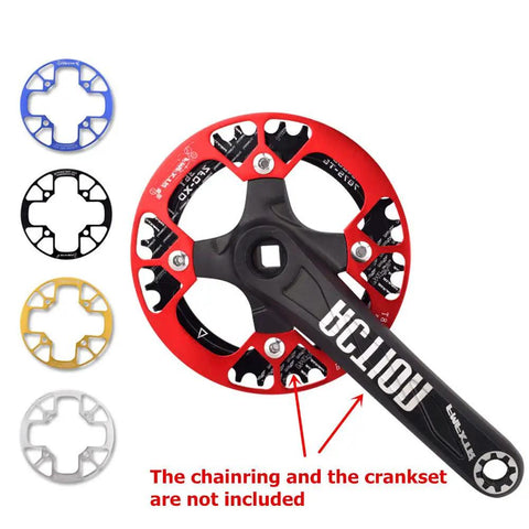 Mountain Bike Chainring Guard 104 BCD Aluminum Alloy Protector Cover For 32T To 34T 36T To 38T And 40T To 42T Chainrings Red