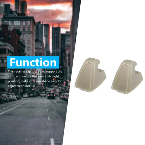 Chevrolet Beige Sun Visor Clip One Pair For Cruze 2011-2016 And Cruze Limited 2016, Sonic 2012-2020 shown on white background