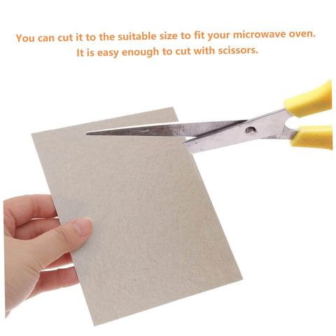 Cutting 12 Pieces Mica Sheets For Microwave Oven Waveguide Cover Heat Resistant Fireproof Insulation Pads with scissors
