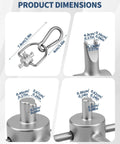 Must Have Two Pack HVAC Locking Cap Key Kit 3 In 1 Valve Core Remover Tool dimensions with measurements shown.