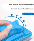 Top Shelf Double Sided Magnetic Window Cleaner With Adjustable Magnet Strength Five Gear Glass Wiper Tool For High Rise Apartments And Thick Double Glazed Homes showing gear adjustment feature for magnetic strength.