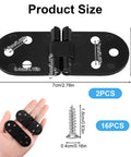 Rock Solid 2 Piece 180 Degree Flip Top Hinges For Folding Tables, Heavy Duty Corrosion Resistant Zinc Alloy Drop Leaf Hardware, No Sweat DIY Furniture Fix And Cabinet Refresh For Your Place with measurements shown.