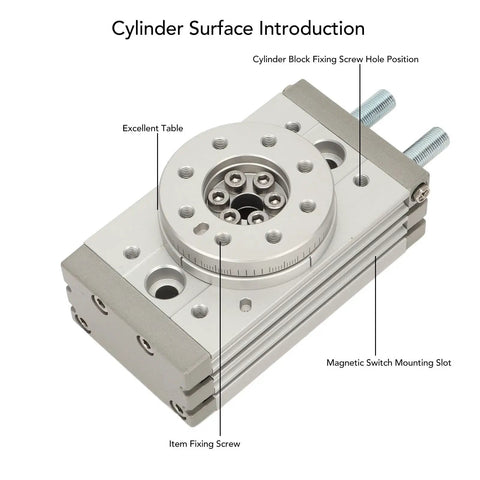 Pneumatic Rotary Actuator Built To Last With Rugged High Strength Rotary Air Cylinder and 0 To 190 Degrees Angle Adjustability for Chemical Industry