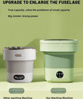 No Drama Portable Washing Machine 20L Capacity Lightweight Mini Washer comparison image showing two sizes for dorms and apartments.
