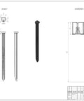 Diagram of multipurpose outdoor anchors 8 inch length with chiseled end for grass and gravel grids metal fence installations.