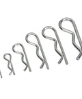 Assorted R Clip Kit 100 Pieces For M1 To M2.5 Hairpin Retaining Pins With Double Coil Design Carbon Steel Zinc Plated Finish