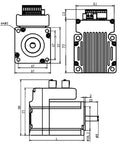 Beefy Torque 57x57mm Frame Nema 23 Closed Loop Stepper Motor 1.2Nm 4A 36V DC 2 Phase With 8mm Shaft For 3D Printers CNC Machines And Smooth Rock Solid Motion. Technical dimension drawing of NEMA 23 motor