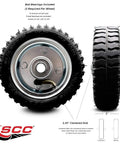 Top Shelf 6 X 2 Pneumatic Replacement Wheel Assembly Featuring 2.25 Centered Hub and Hella Smooth Ball Bearings for Tough Outdoor Cart and Cargo Transporting, showing detailed wheel structure.