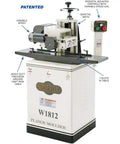 Badass Two Hp Planer Molder With Stand And Power Feed 220 Volt Woodworking Beast featuring heavy-duty cast iron table and controls.
