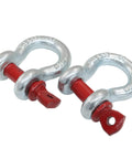 2 Pack Three Eighths Inch D Ring Shackles With Screw Pin, One Ton Working Load Limit, Galvanized Heavy Duty Shackles