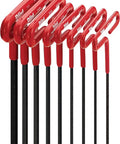 Cushion Grip Hex T Key Allen Wrench Set Eight Piece With SAE Inch Sizes Three Thirty Second To One Quarter Inch