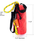 75 Foot Water Rescue Throw Rope With Bag Marine Grade Line Kayak Throw Bag Rescue Rope Bag in red with yellow rope