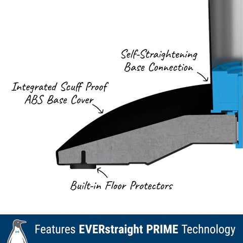 Diagram showing Two-Pack Commercial-Grade Stanchions With 40-Inch Tall Polished Stainless Steel Posts, Heavy Base Crowd Control Barrier, Model P100PS1 features.