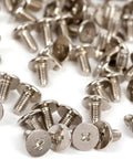 Badass Black Tree Spike Screw Back Studs Set For Leathercraft And Punk Apparel Diy Heavy Duty Jacket Embellishments 12Mm Premium Zinc Alloy Hardware Plus Matching Screws close-up of matching screws for stud embellishments.