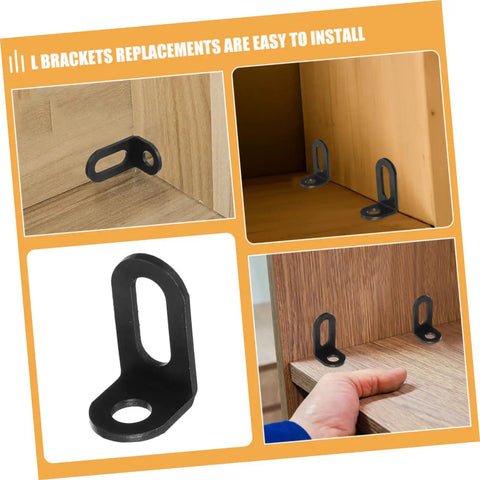 Heavy Duty L Brackets For Corner Shelf Support Cabinet Cold Rolled Steel L Shape Corner Brace Built Tough For Heavy Weight Wood Furniture Assembly No Frills Hardware - installation views.