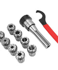 R8 ER32 High Speed Steel Collet Chuck Holder Set for CNC Machining Boring Milling Drilling and Engraving Includes Shank Wrench