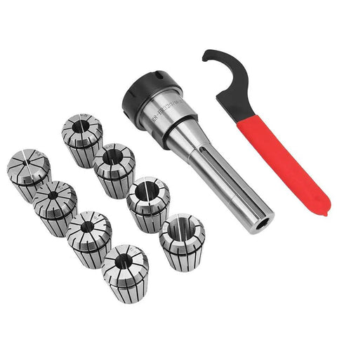 R8 ER32 High Speed Steel Collet Chuck Holder Set for CNC Machining Boring Milling Drilling and Engraving Includes Shank Wrench