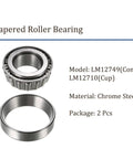 2Pc LM12749 LM12710 Tapered Roller Bearing Set Chrome Steel Cone And Cup For Conveyor Systems 0.8656 Inch By 1.781 Inch