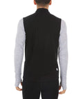 Heavy Duty Kick Ass 100 Percent Merino Wool Men Vest Expedition Grade Heavyweight viewed from the back, showcasing black fabric.