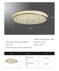 Round Mounted Crystal LED Ceiling Chandelier Light For Living Room Bedroom Study Hallway Sleek Modern Indoor Lighting Fixture With Lit Glow And Easy Mounting, gold finish, stainless steel, crystal accents, ceiling mount, dimensions 56cm x 8.5cm, suitable for 10-15m² space.