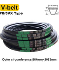 5V Rubber V Belt Drive Conveyor Belt Tough As Nails Durable Transport Strap For Auto Industrial Household And Farm Machinery With Flexible Outer Circumference From 864mm Up To 2083mm For Wide Compatibility And Long Lasting Performance. SPB/5VX type rubber V-belts, 13mm x 16.3mm