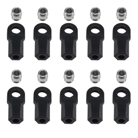 20 Pcs M4 Ball Joint End Rod Ends For One Tenth Scale RC Crawler Cars Upgrade Kit Compatible With TRX4 TRX6 SCX10 D90 TF2 CC01 Gen7 Gen8 Beefed Up Replacement Parts For Smooth Steering Lightweight Fit High Precision Easy Install, black rod ends and silver ball joints